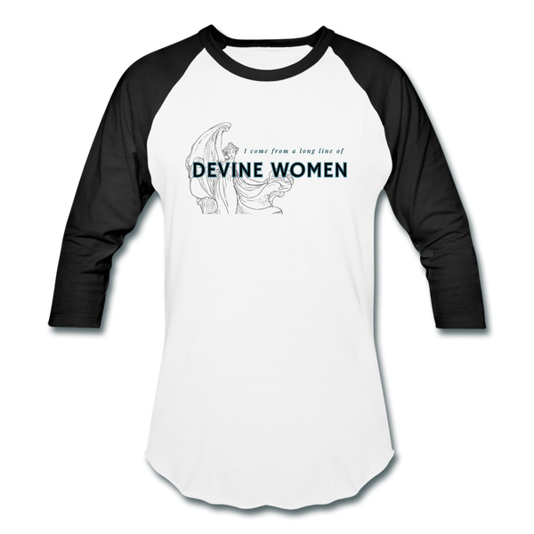 Devine Women Baseball T-Shirt - white/black