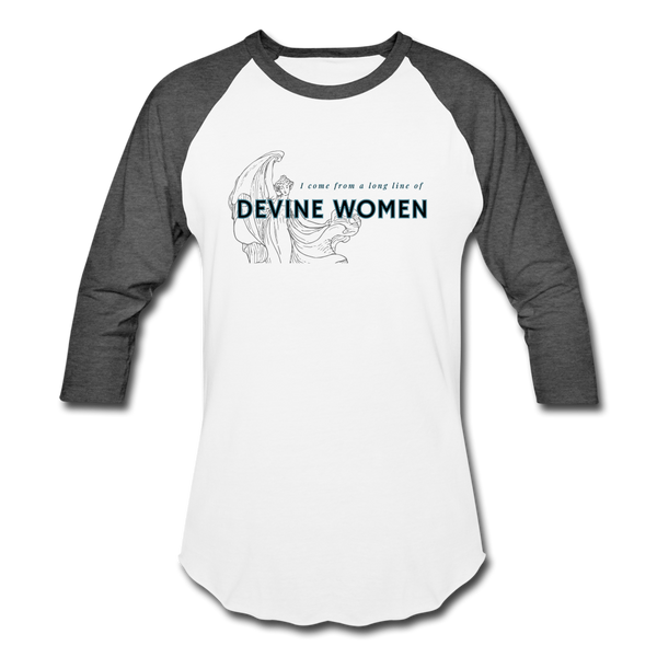 Devine Women Baseball T-Shirt - white/charcoal