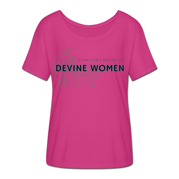 Devine women Women’s Flowy T-Shirt - dark pink