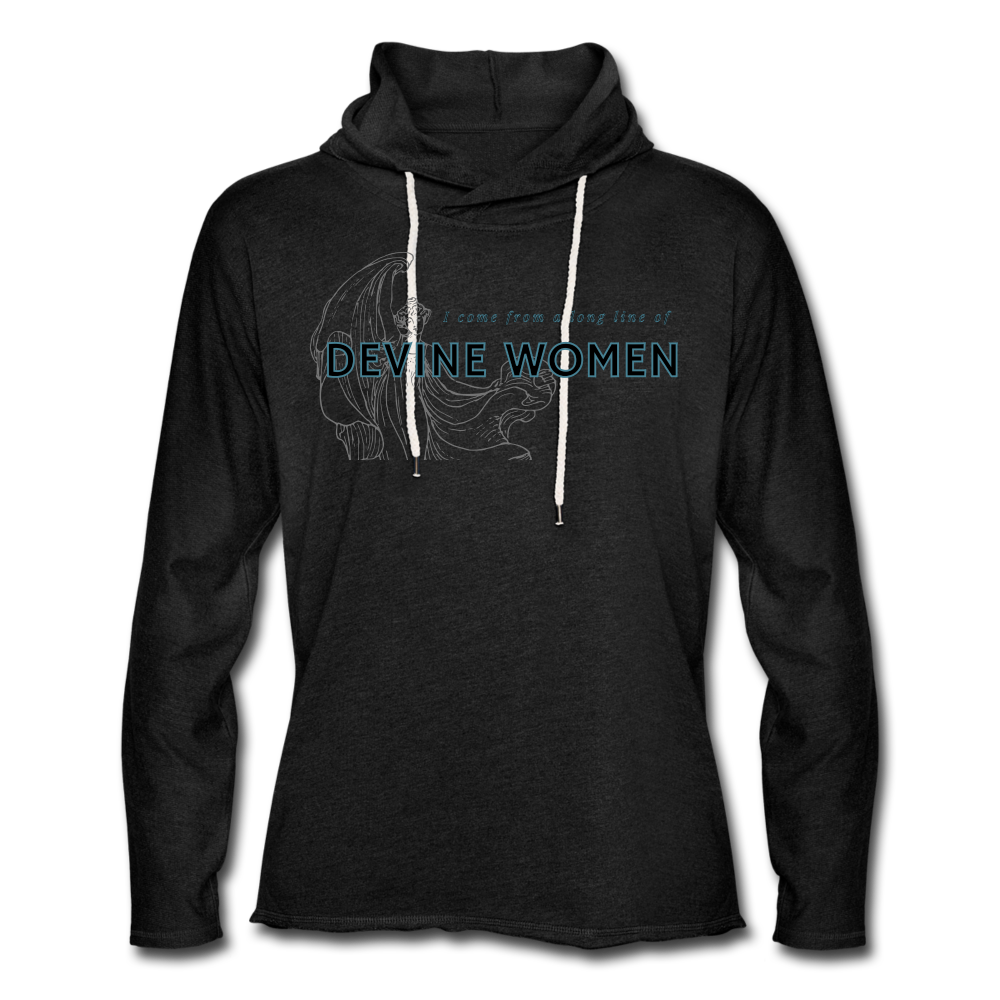 Devine women Unisex Lightweight Terry Hoodie - charcoal grey