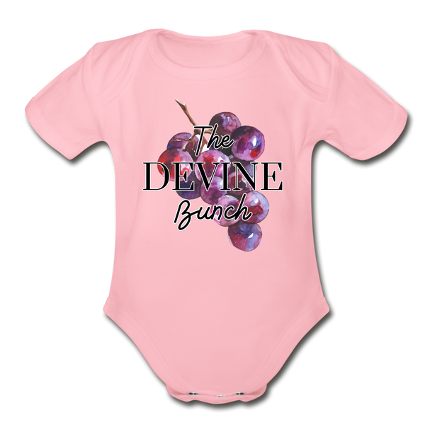 Devine Bunch Organic Short Sleeve Baby Bodysuit - light pink