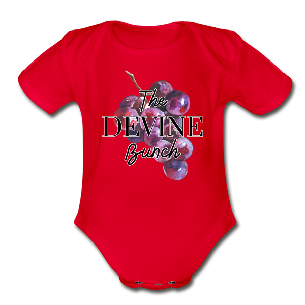 Devine Bunch Organic Short Sleeve Baby Bodysuit - red