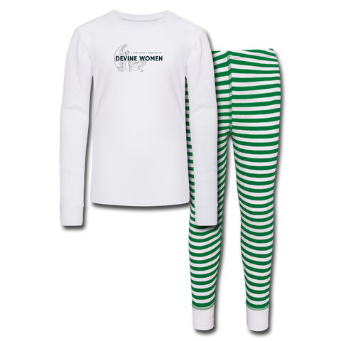 Devine Kids’ Pajama Set - white/green stripe