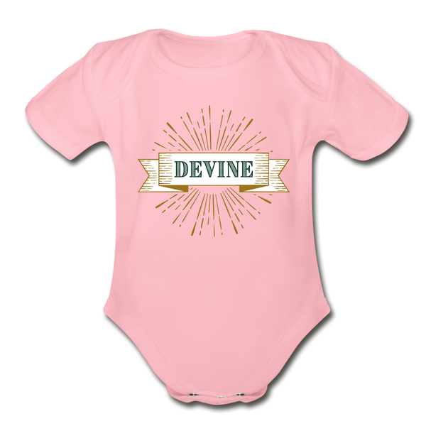 Devine Organic Short Sleeve Baby Bodysuit - light pink