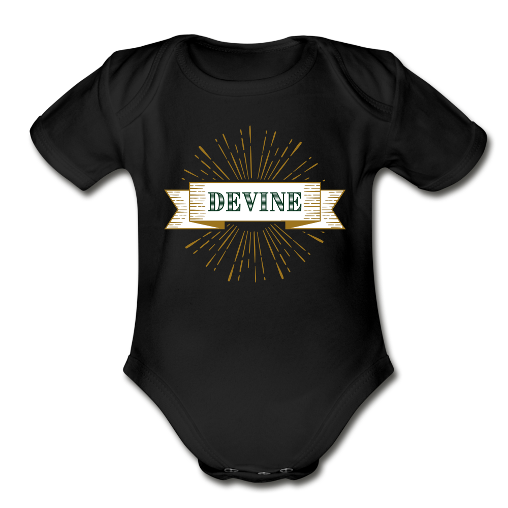 Devine Organic Short Sleeve Baby Bodysuit - black