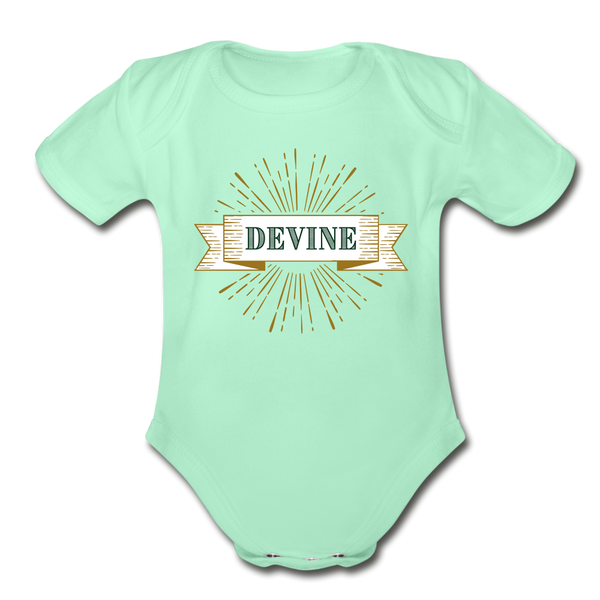 Devine Organic Short Sleeve Baby Bodysuit - light mint
