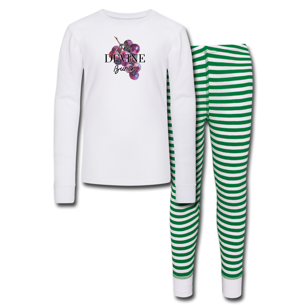 Devine Bunch Kids’ Pajama Set - white/green stripe