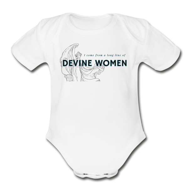 Devine women Organic Short Sleeve Baby Bodysuit - white
