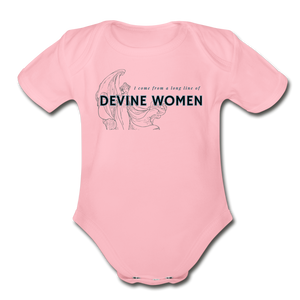 Devine women Organic Short Sleeve Baby Bodysuit - light pink