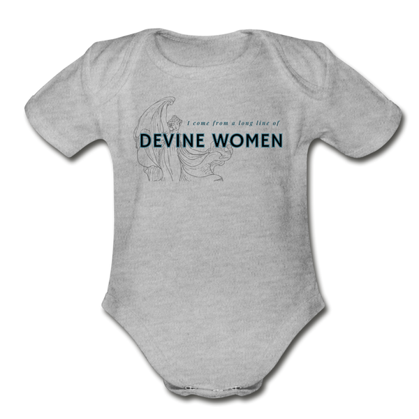 Devine women Organic Short Sleeve Baby Bodysuit - heather grey